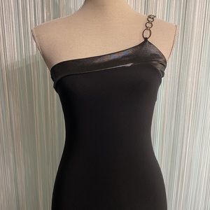 Black One Shoulder Mini Dress Size Small